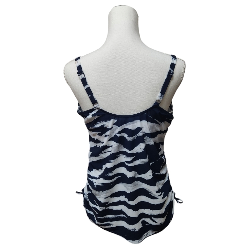 Fantasie Swim Lindos Blue White Gray Underwire Tankini TOP, 38DD - Picture 8 of 16